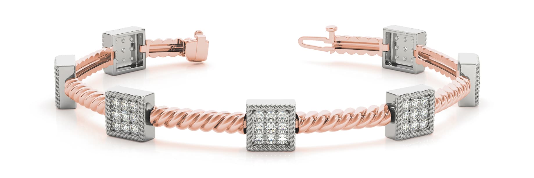 Bracelet (0.98 ct. tw.), Front view in rose gold