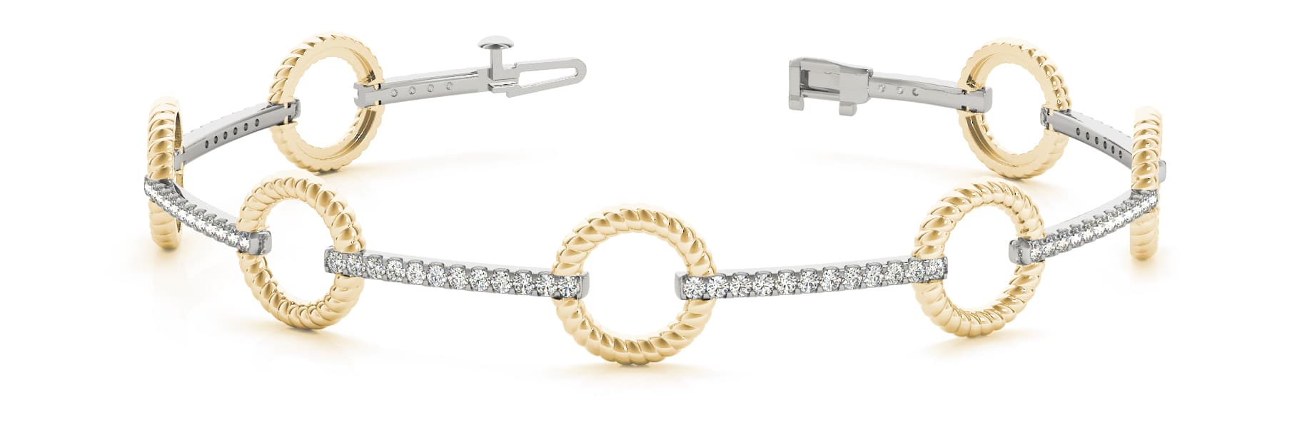 Bracelet (0.92 ct. tw.), Front view in yellow gold