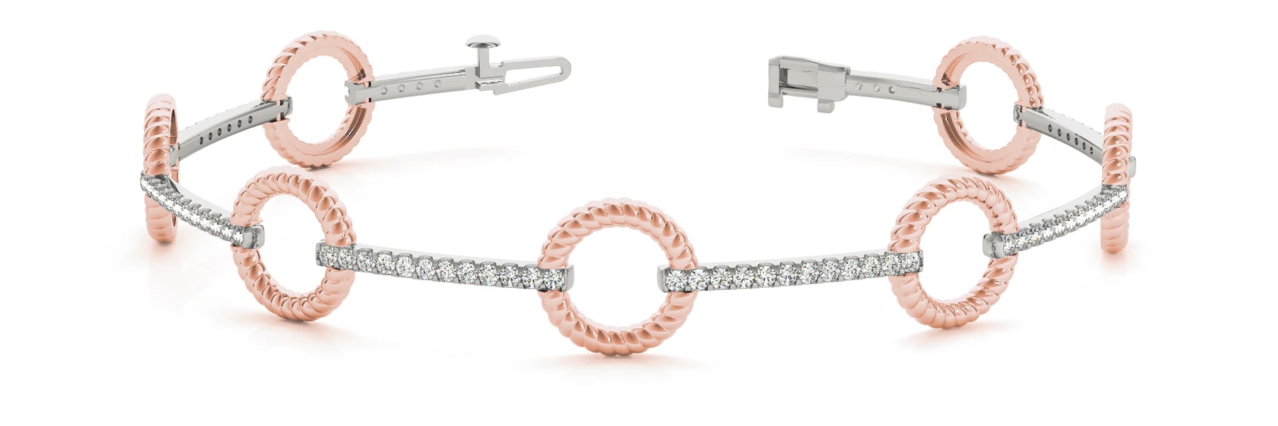 Bracelet (0.92 ct. tw.), Front view in rose gold