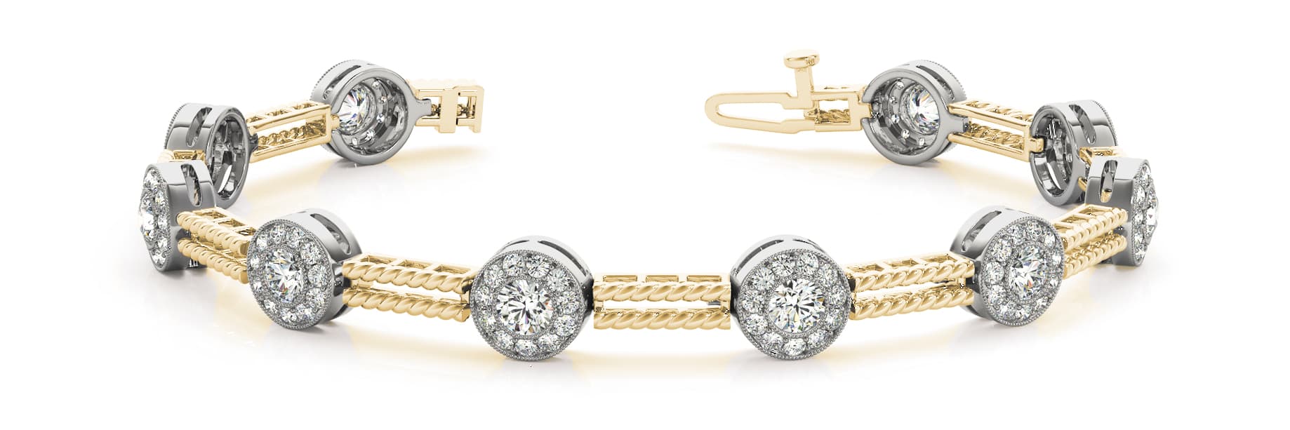 Bracelet (1.9 ct. tw.), Front view in yellow gold