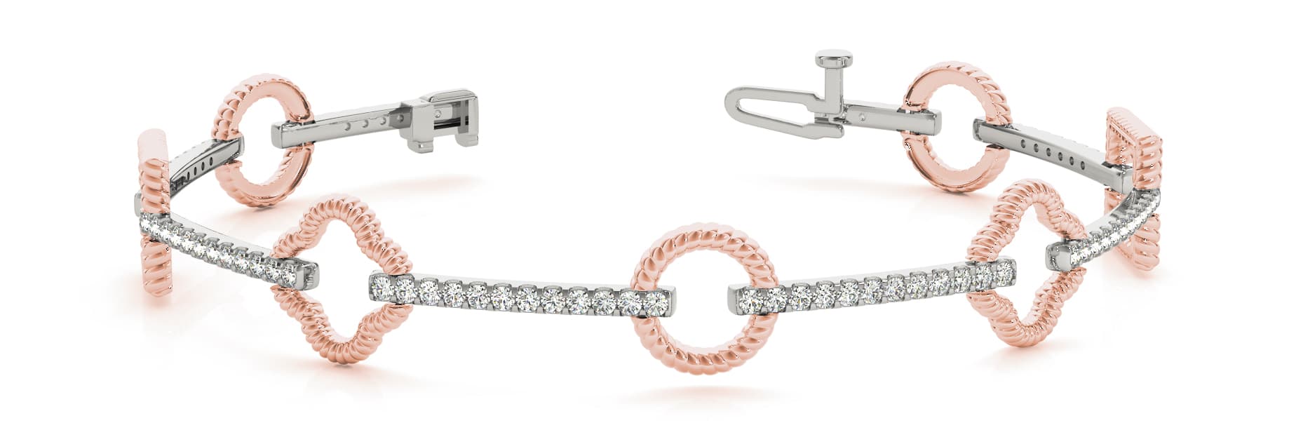 Bracelet (0.92 ct. tw.), Front view in rose gold