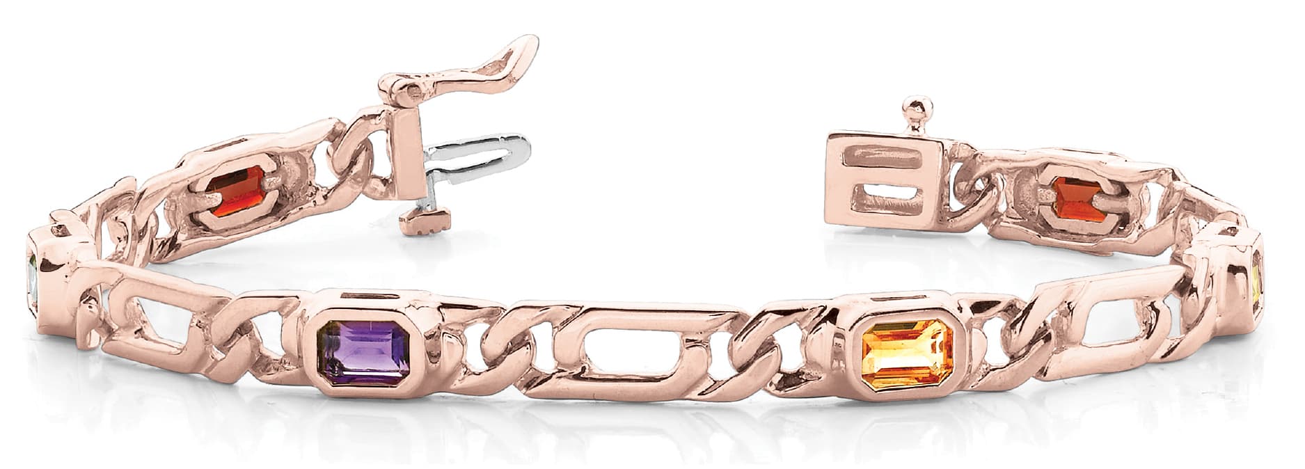 6 Ec/interlock Link Bracelet, Front view in rose gold
