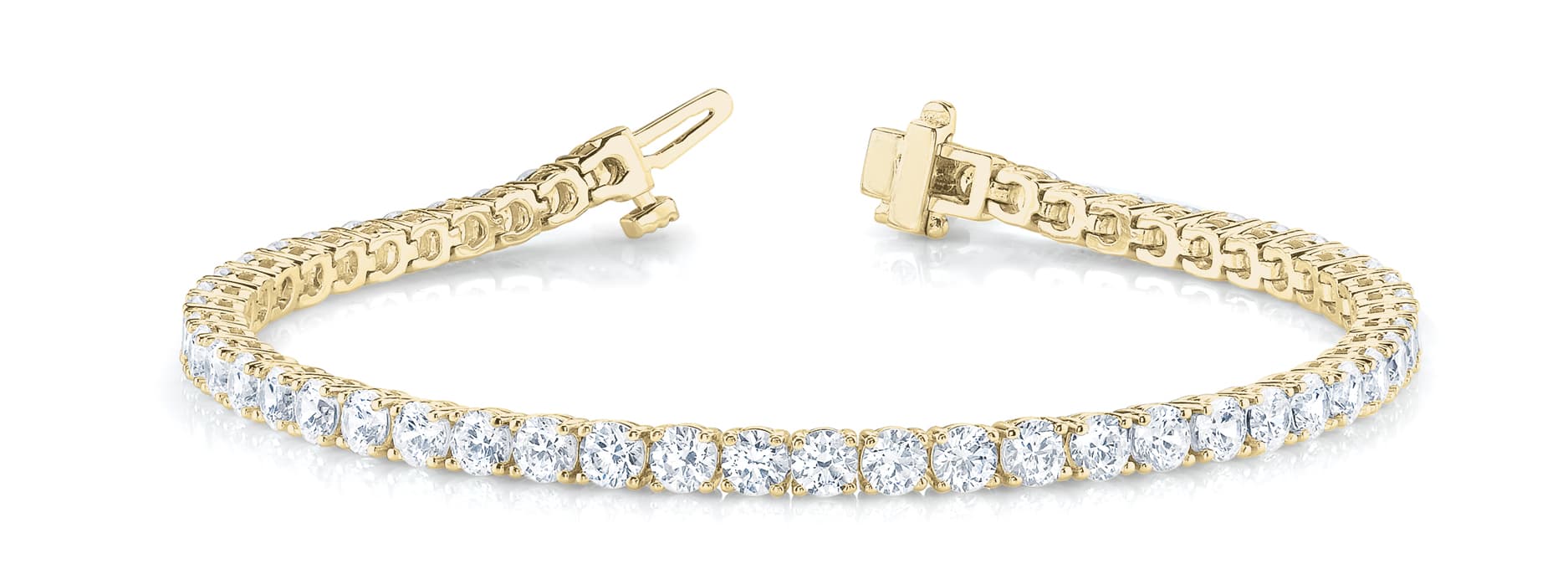 Classic Round Diamond Tennis Bracelet (10 ct. tw.), Front view in yellow gold