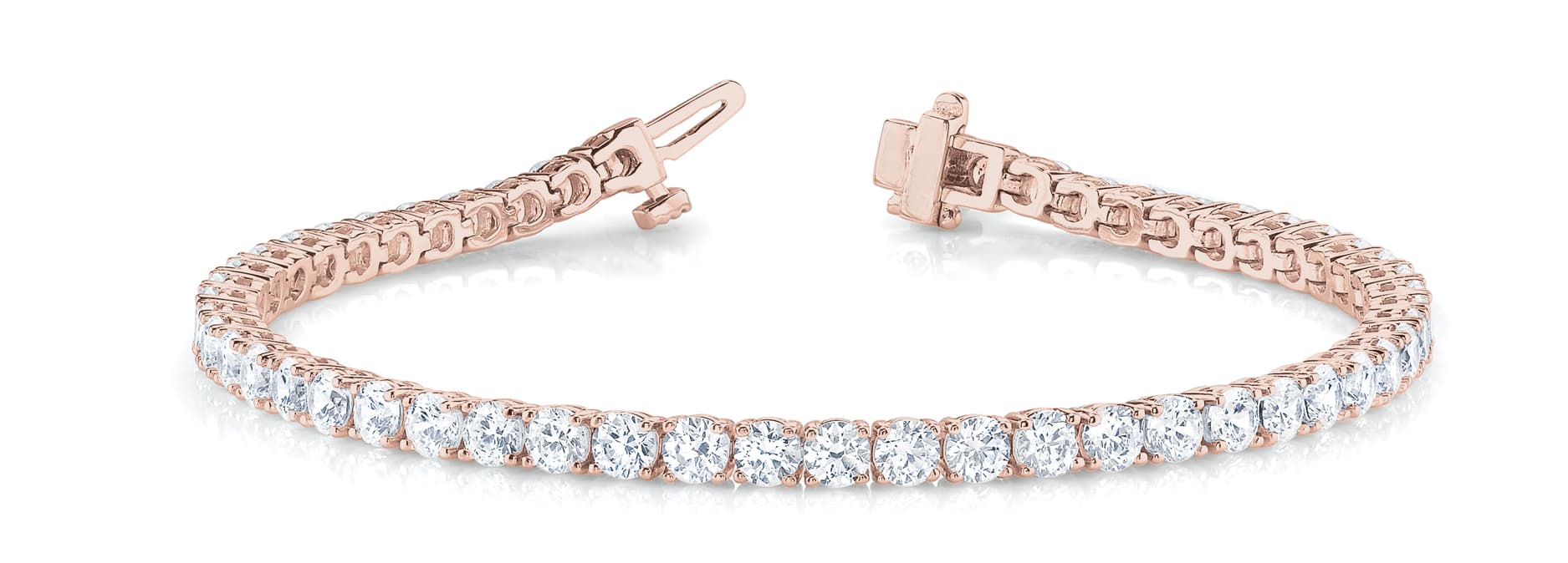 Classic Round Diamond Tennis Bracelet (10 ct. tw.), Front view in rose gold