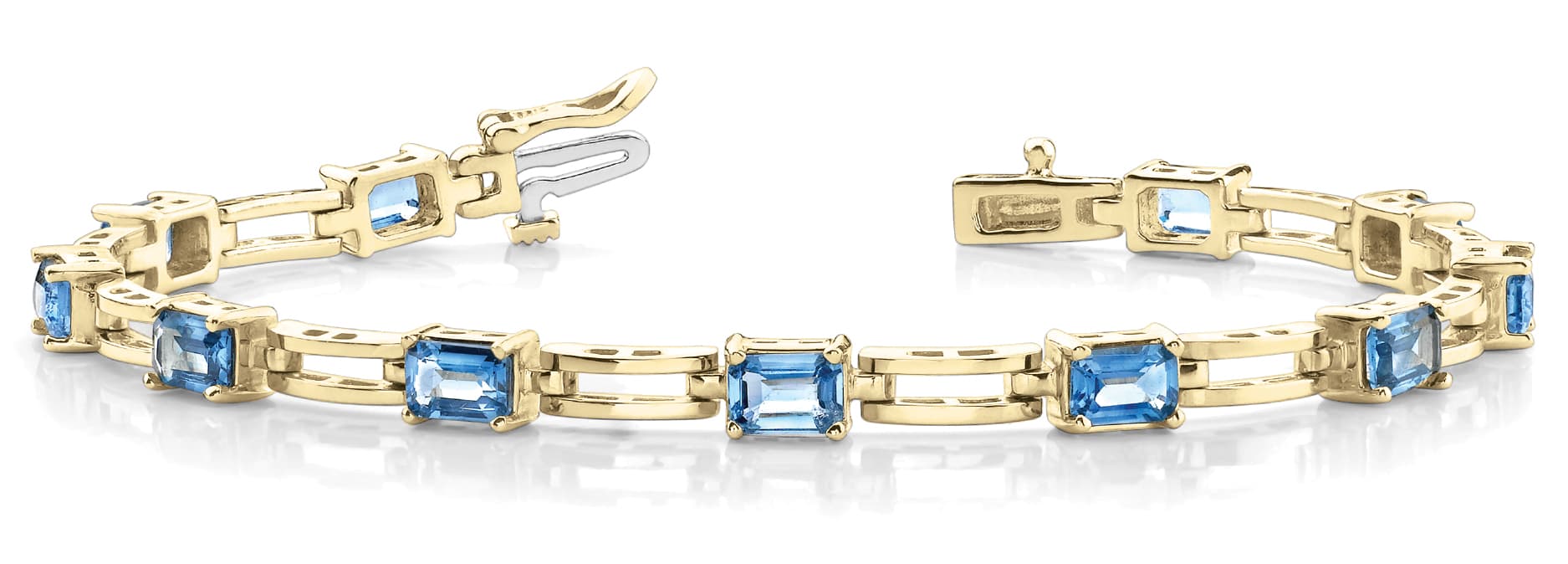 Ec/double Link Bracelet — 7X5 MM, Front view in yellow gold