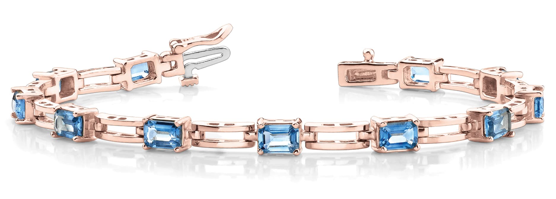 Ec/double Link Bracelet — 7X5 MM, Front view in rose gold
