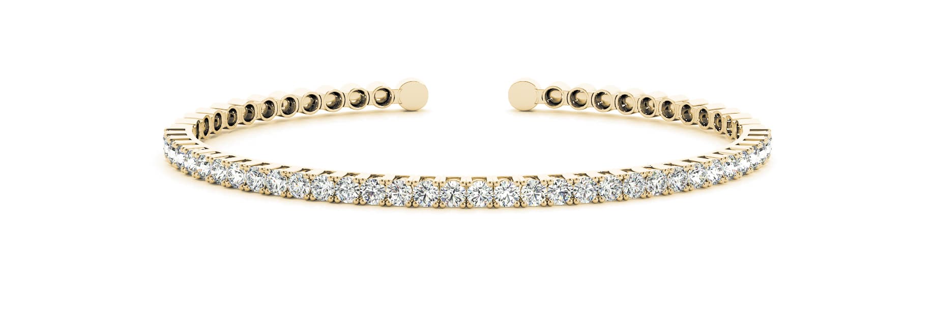Flexible Tennis Bangel (2 ct. tw.), Front view in yellow gold