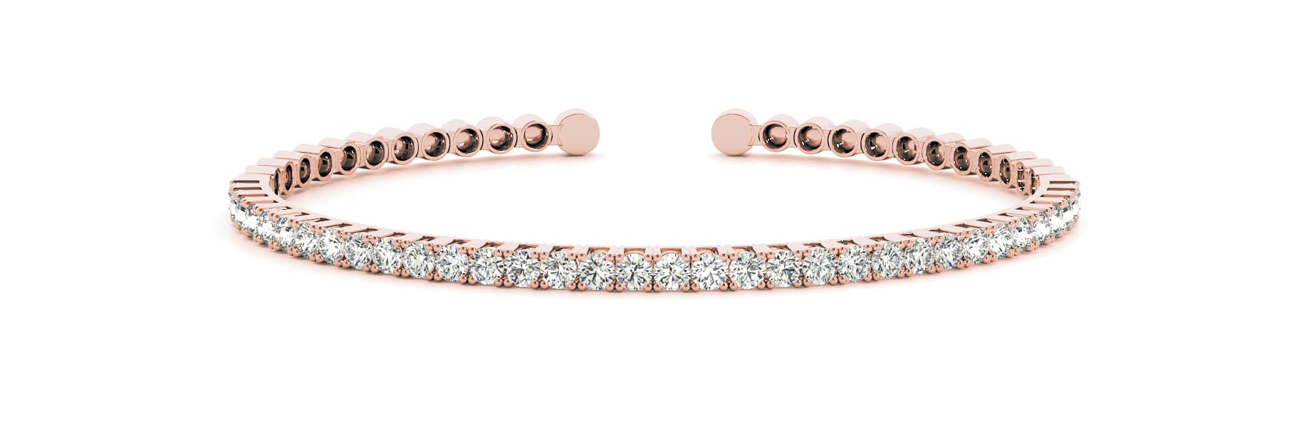Flexible Tennis Bangel (3 ct. tw.), Front view in rose gold