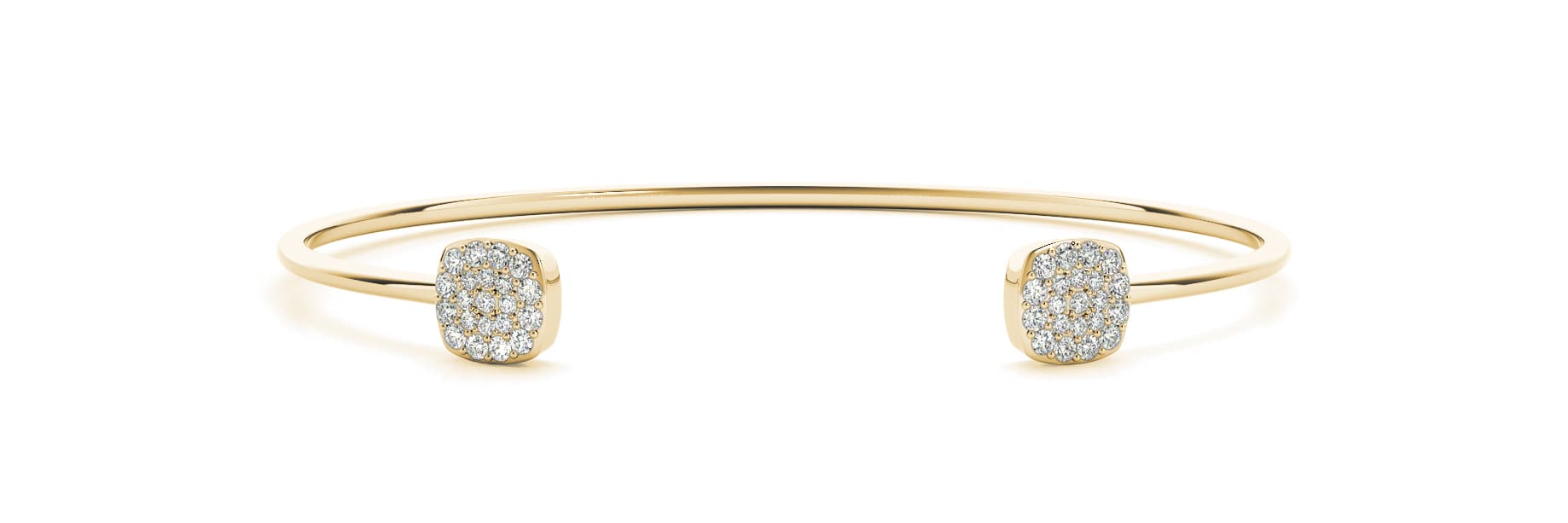 Cluster Open Flex Bangle (1/3 ct. tw.), Front view in yellow gold