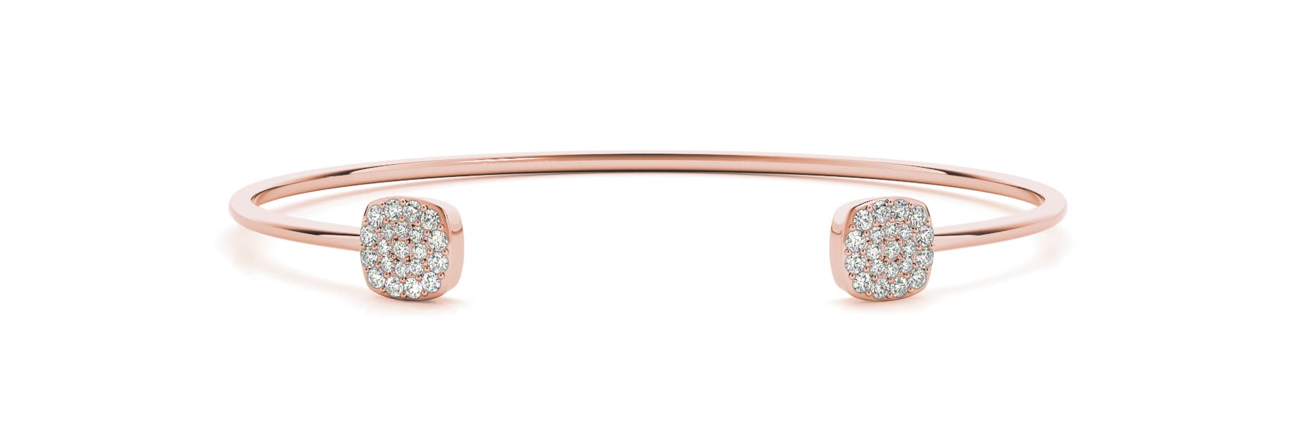 Cluster Open Flex Bangle (1/3 ct. tw.), Front view in rose gold