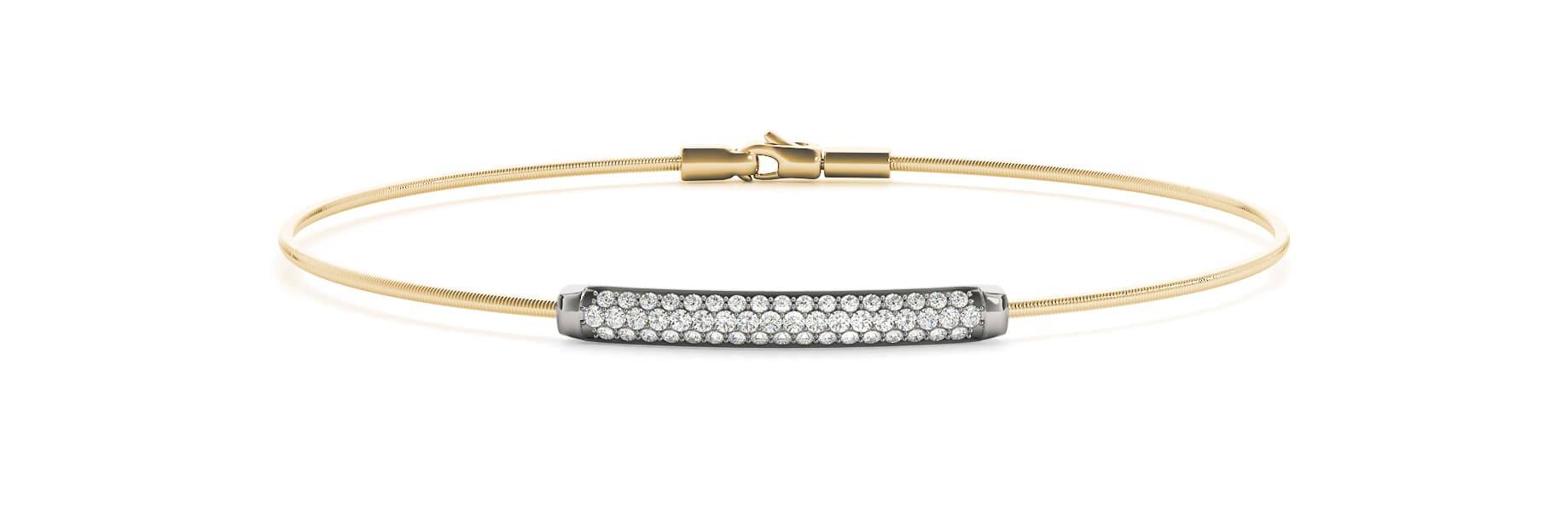 Multi-Row Stackable Bangle (0.31 ct. tw.), Front view in yellow gold