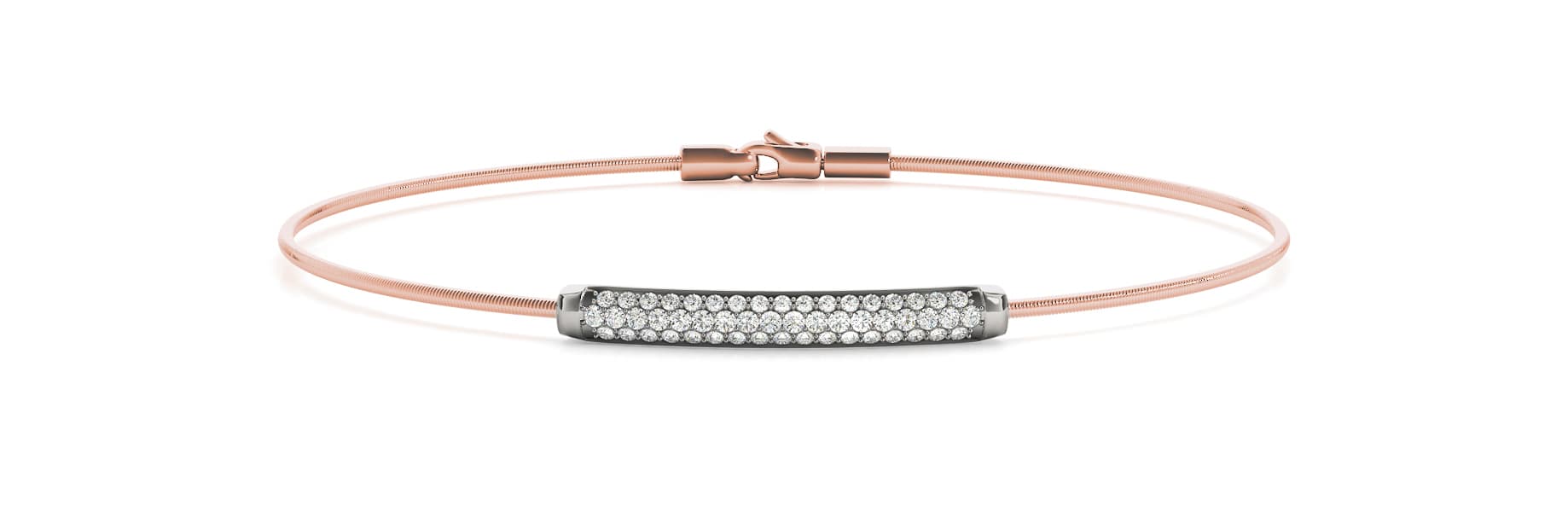 Multi-Row Stackable Bangle (0.31 ct. tw.), Front view in rose gold