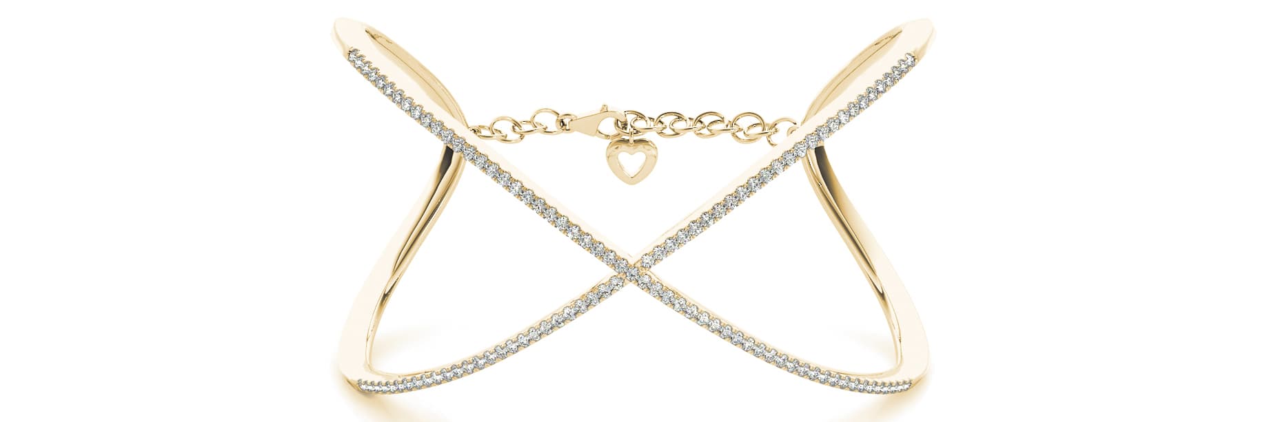 Fashion X Cuff (1 5/8 ct. tw.), Front view in yellow gold