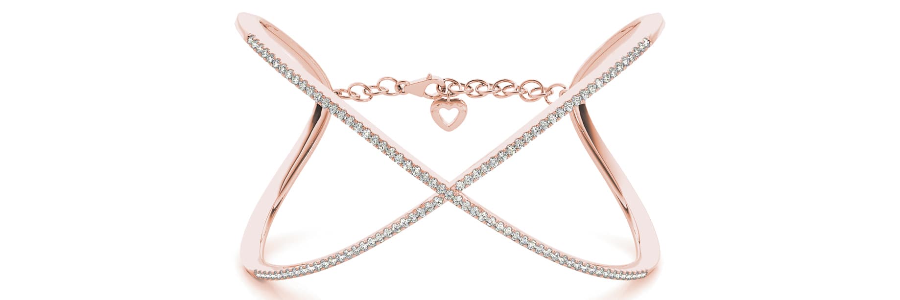 Fashion X Cuff (1 5/8 ct. tw.), Front view in rose gold