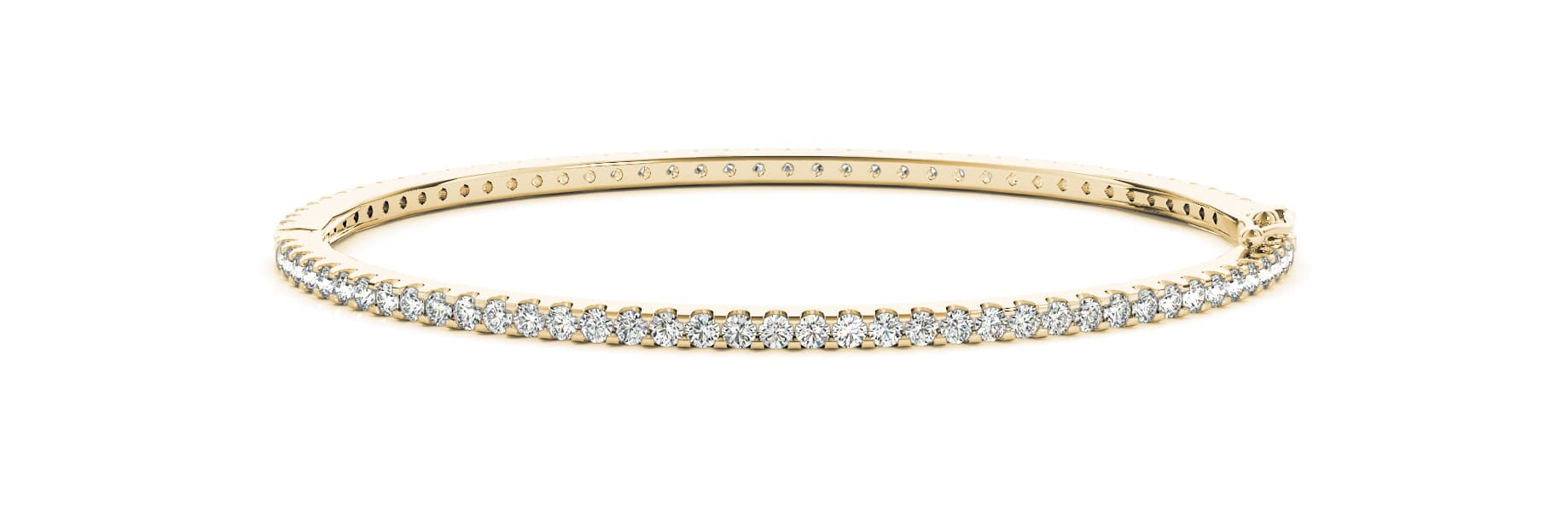 Hinged Eternity Bangles (2 1/4 ct. tw.), Front view in yellow gold