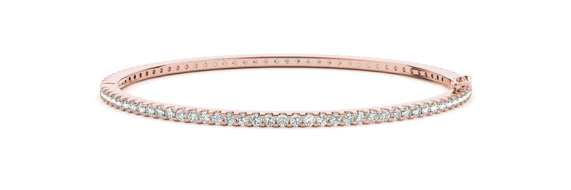 Hinged Eternity Bangles (1 3/4 ct. tw.), Front view in rose gold