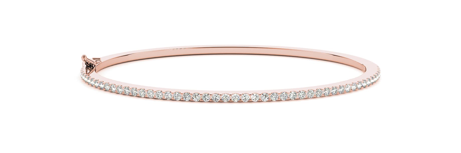 Hinged In-Line Bangle (0.85 ct. tw.), Front view in rose gold