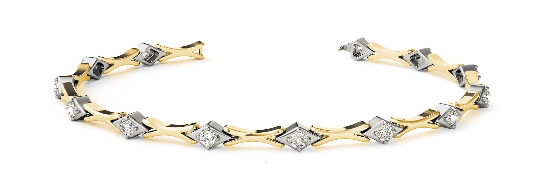 Prong Set Tennis Bracelets (0.91 ct. tw.), Front view in yellow gold