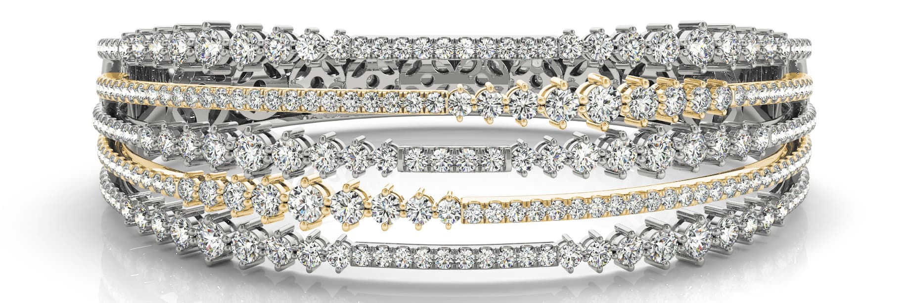 Bangle (5.46 ct. tw.), Front view in yellow gold