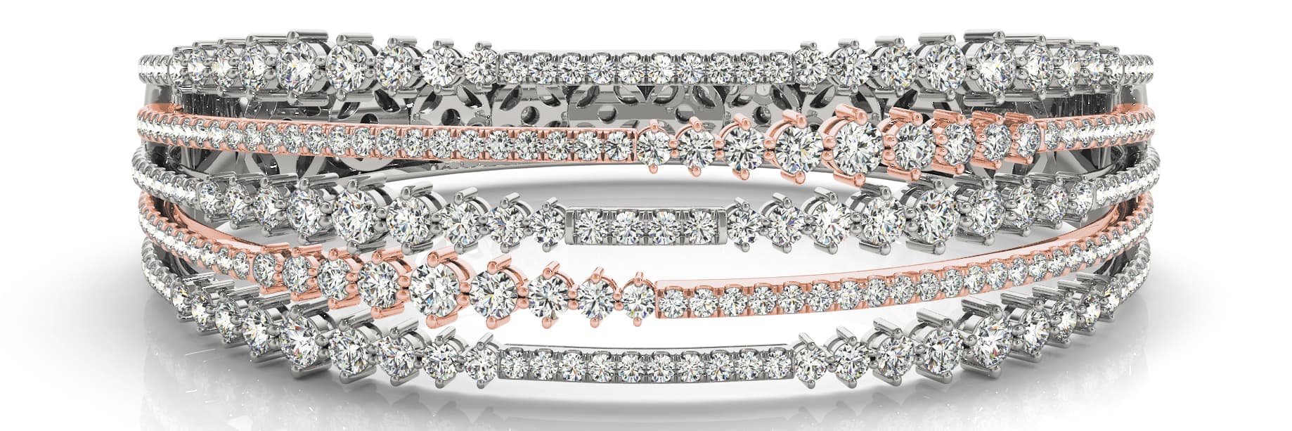 Bangle (5.46 ct. tw.), Front view in rose gold