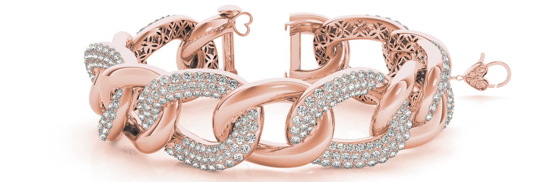 Extra Large Italian Link Bracelet (11 1/2 ct. tw.), Front view in rose gold