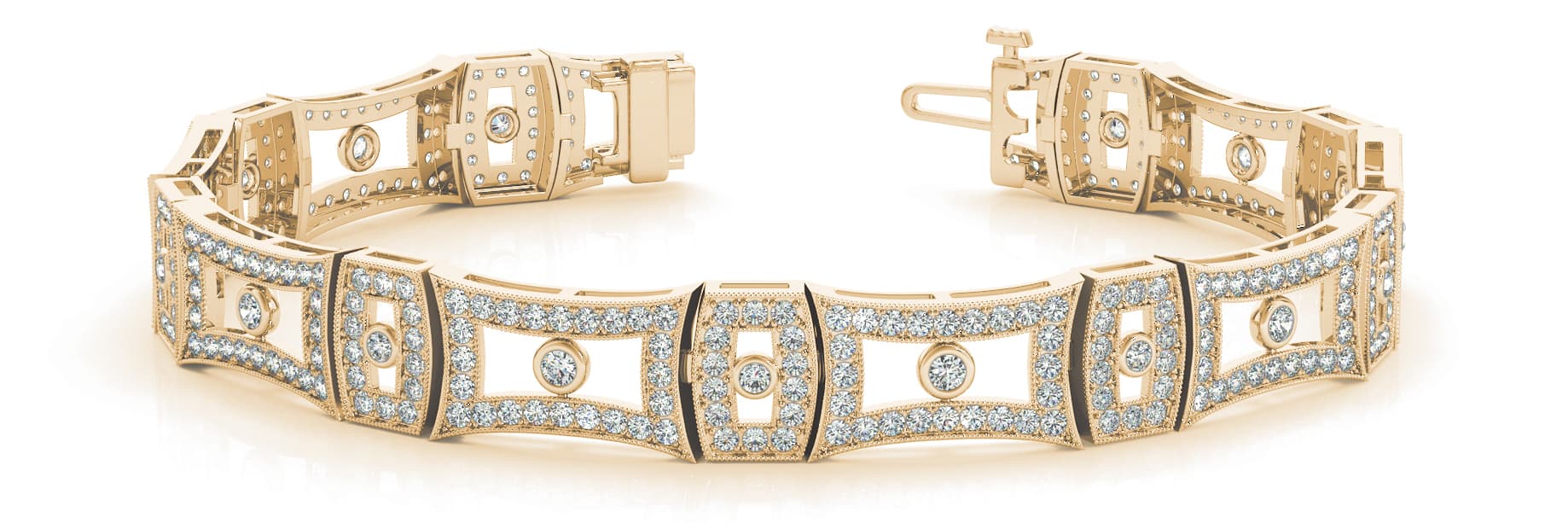 Couture Fashion Diamond Bracelet (2.7 ct. tw.), Front view in yellow gold