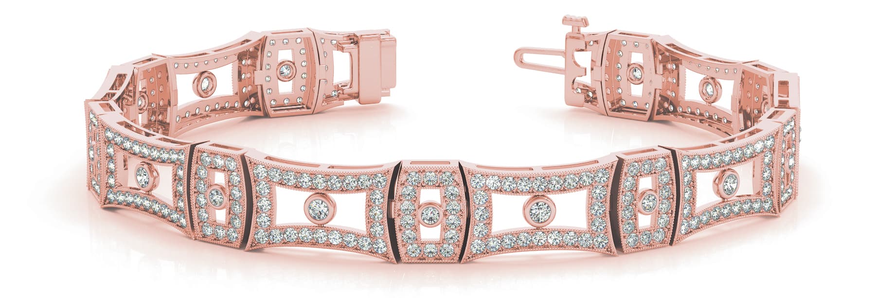 Couture Fashion Diamond Bracelet (2.7 ct. tw.), Front view in rose gold