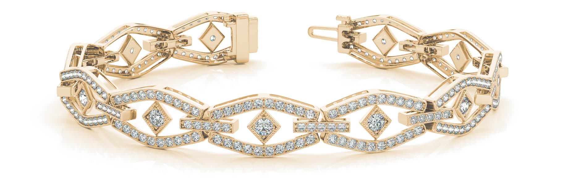 Couture Fashion Diamond Bracelet (1.97 ct. tw.), Front view in yellow gold