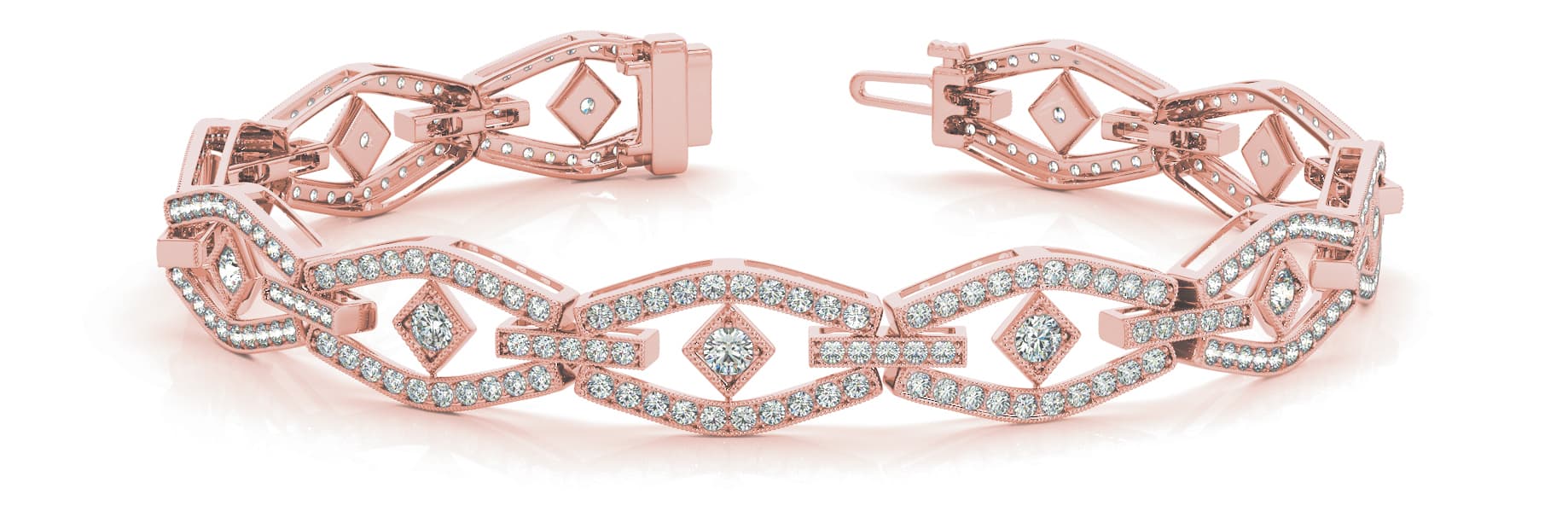 Couture Fashion Diamond Bracelet (1.97 ct. tw.), Front view in rose gold