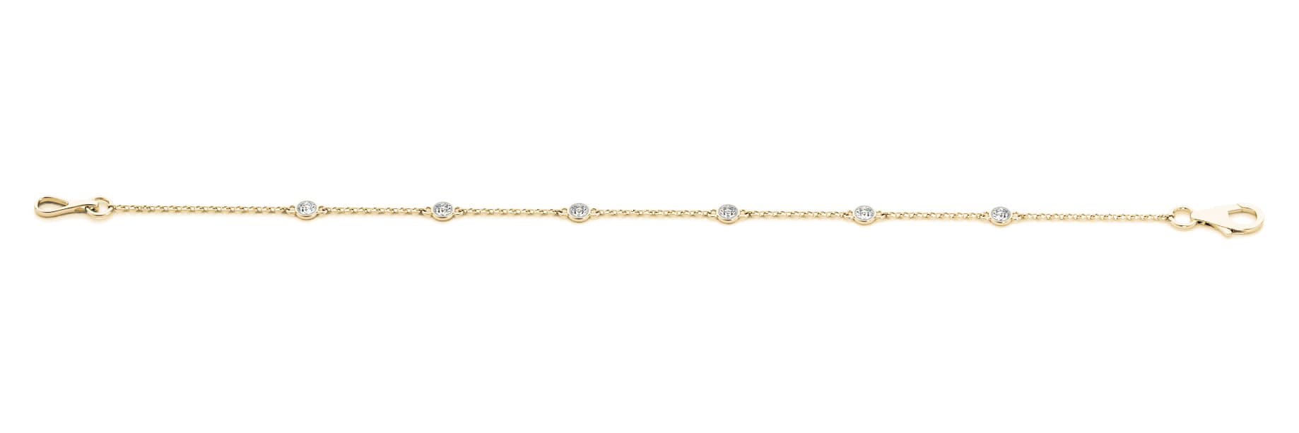 Single Row Chain Bracelet (3 ct. tw.), Front view in yellow gold