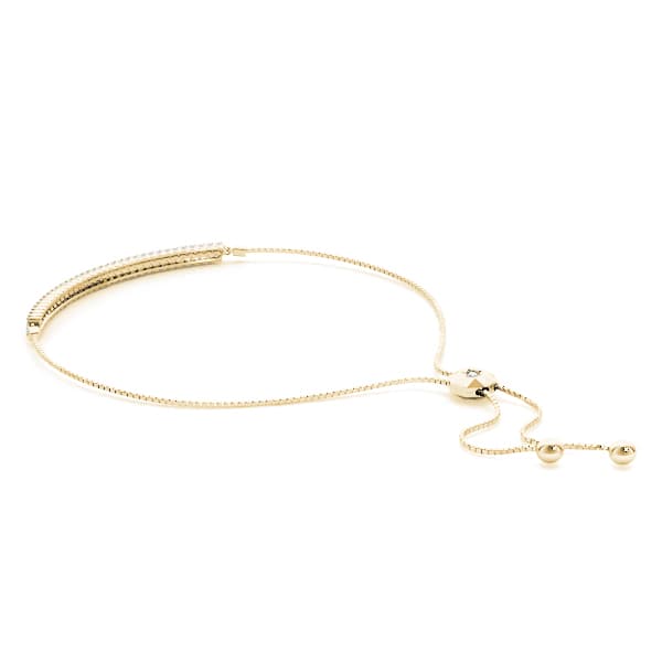 Double Row Bolo Bracelet (0.53 ct. tw.), Side view in yellow gold