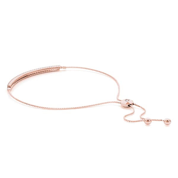 Double Row Bolo Bracelet (0.53 ct. tw.), Side view in rose gold