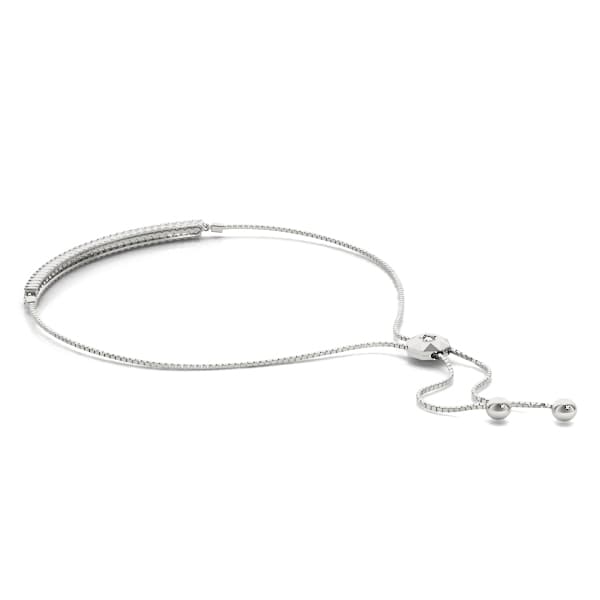 Double Row Bolo Bracelet (0.53 ct. tw.), Side view in white gold or platinum