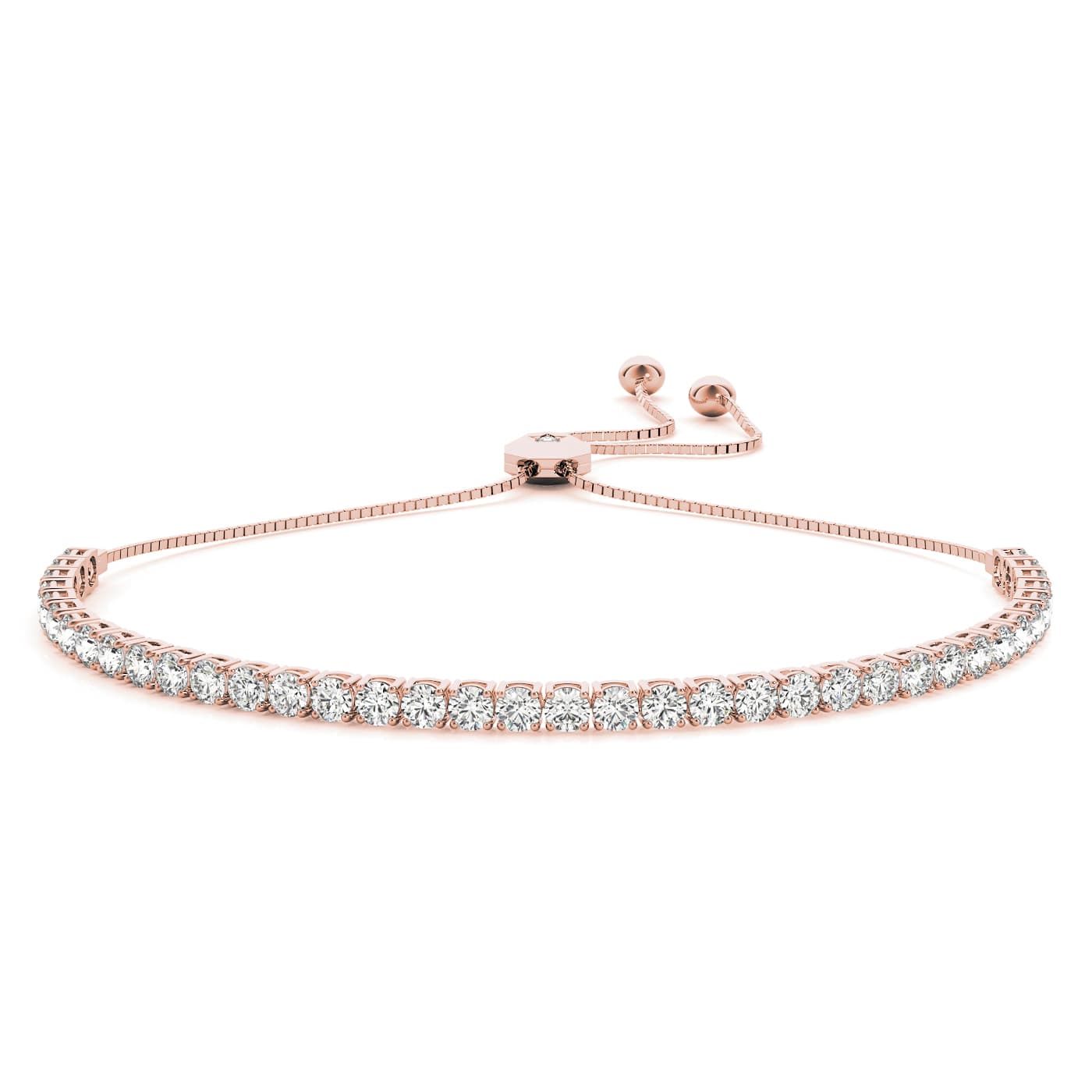 Tennis Bracelet (3 5/8 ct. tw.), Front view in rose gold