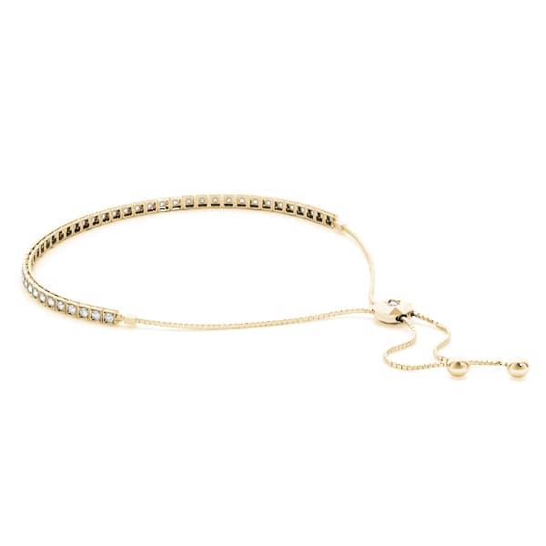 Bolo Adjustable Tennis Bracelet (0.69 ct. tw.), Side view in yellow gold