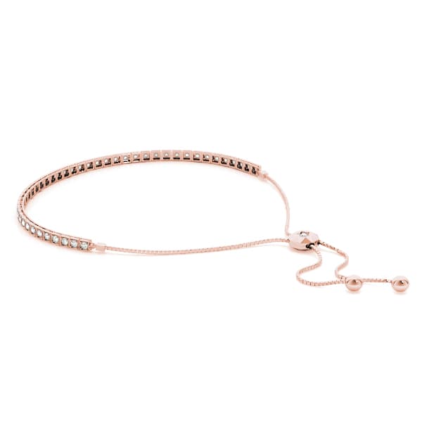 Bolo Adjustable Tennis Bracelet (0.69 ct. tw.), Side view in rose gold