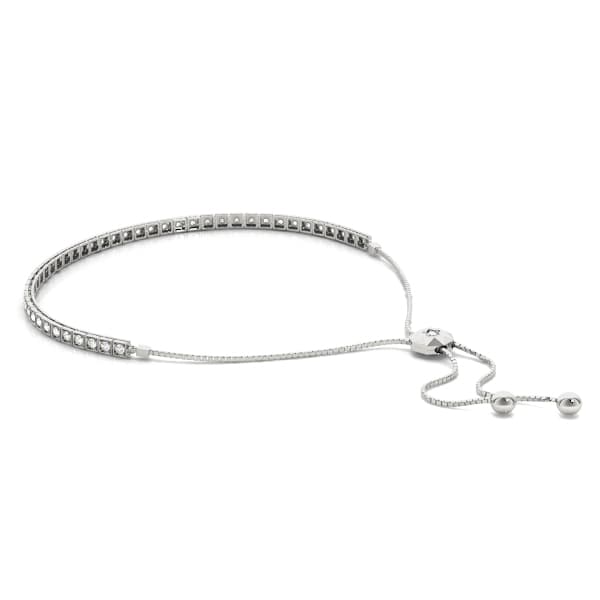 Bolo Adjustable Tennis Bracelet (0.69 ct. tw.), Side view in white gold or platinum