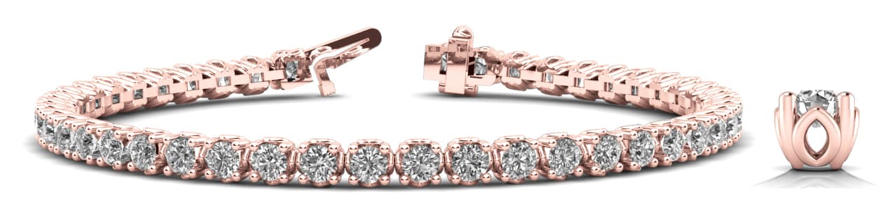 Prong Set Inline Bracelets (7.2 ct. tw.), Front view in rose gold