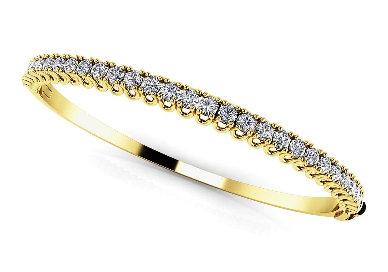 4 Prong Bangle (2.84 ct. tw.), Side view in white gold or platinum