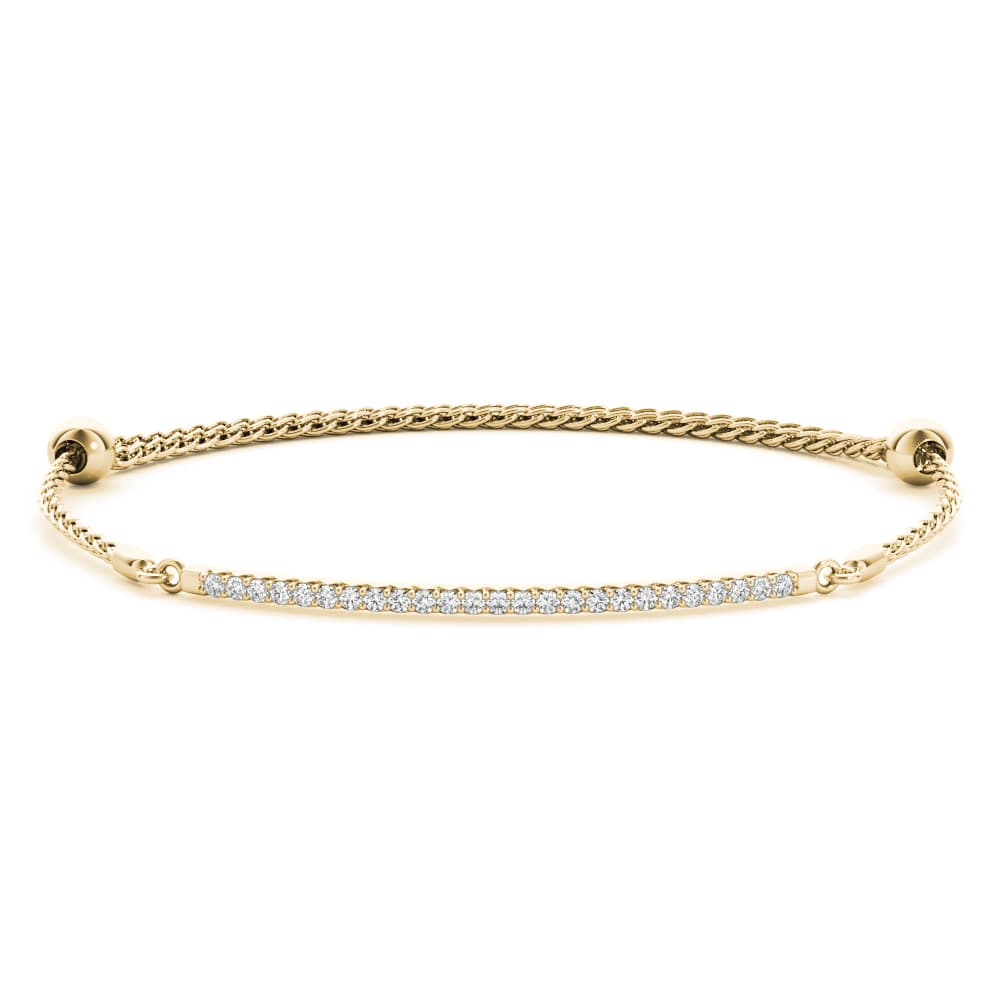 Adjustable Single Row Bracelet (1/4 ct. tw.), Front view in yellow gold