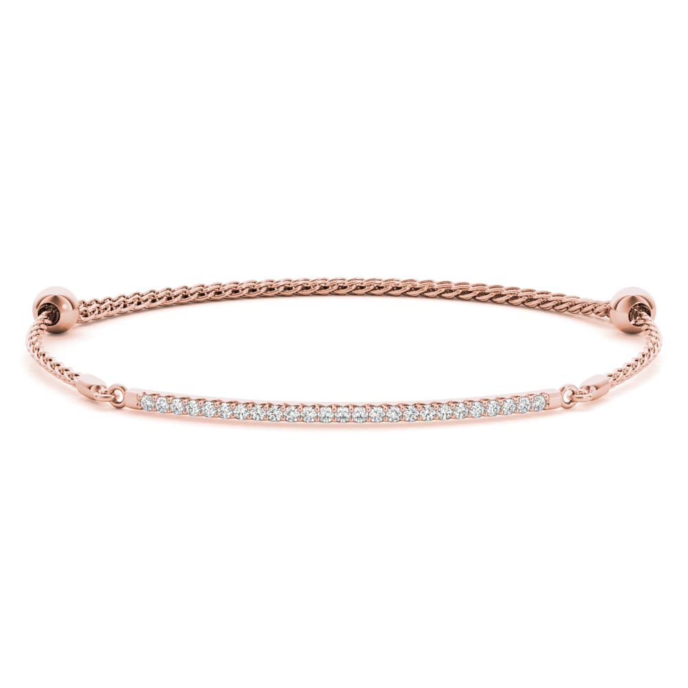 Adjustable Single Row Bracelet (1/4 ct. tw.), Front view in rose gold
