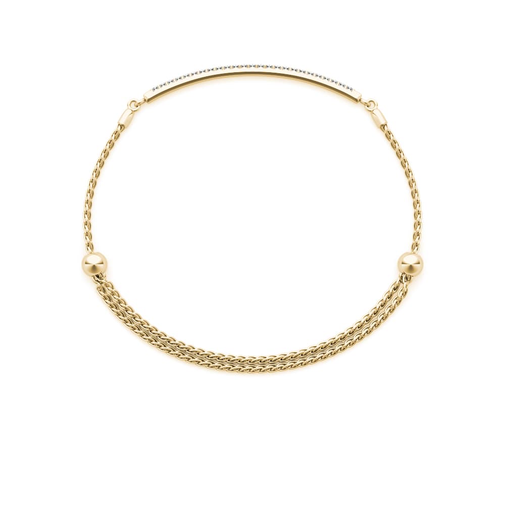 Adjustable Single Row Bracelet (1/4 ct. tw.), Angle view in yellow gold