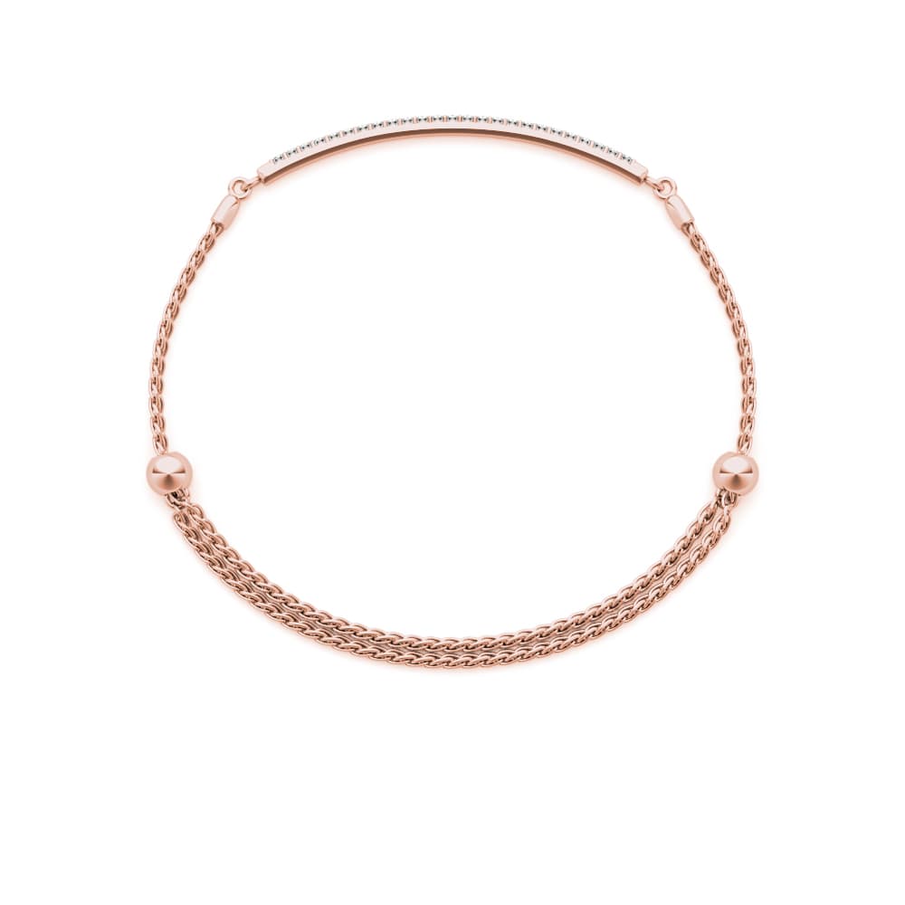 Adjustable Single Row Bracelet (1/4 ct. tw.), Angle view in rose gold