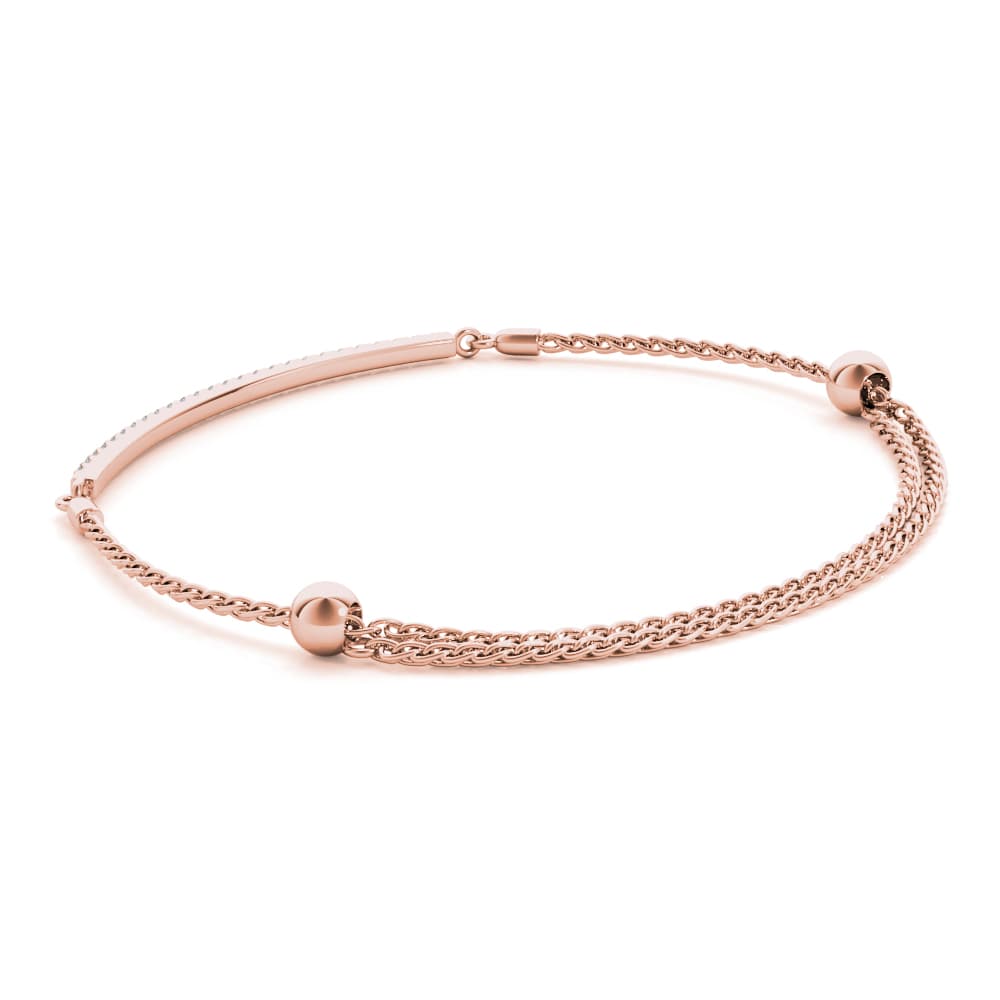 Adjustable Single Row Bracelet (1/4 ct. tw.), On hand view in rose gold