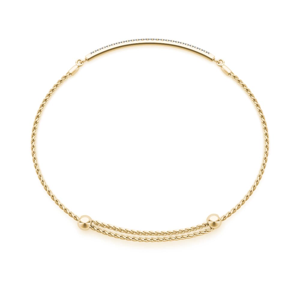 Adjustable Single Row Bracelet (1/4 ct. tw.), Side view in yellow gold