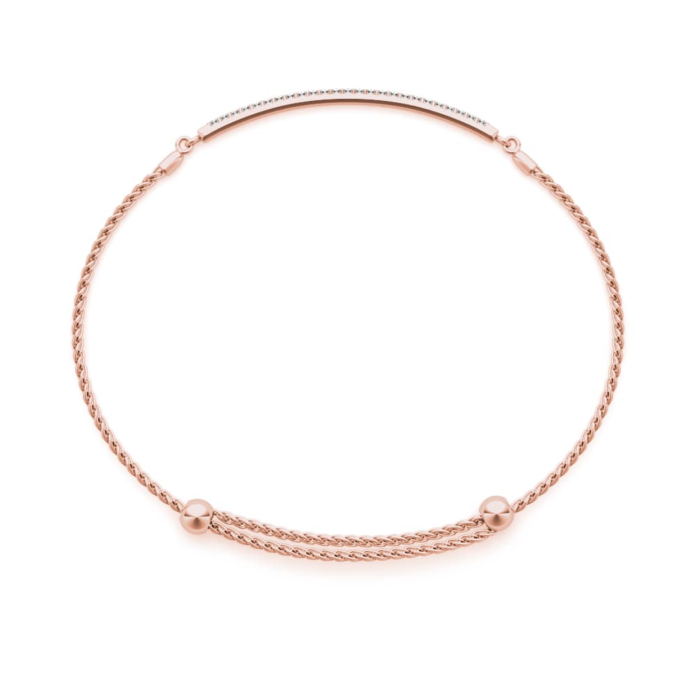Adjustable Single Row Bracelet (1/4 ct. tw.), Side view in rose gold