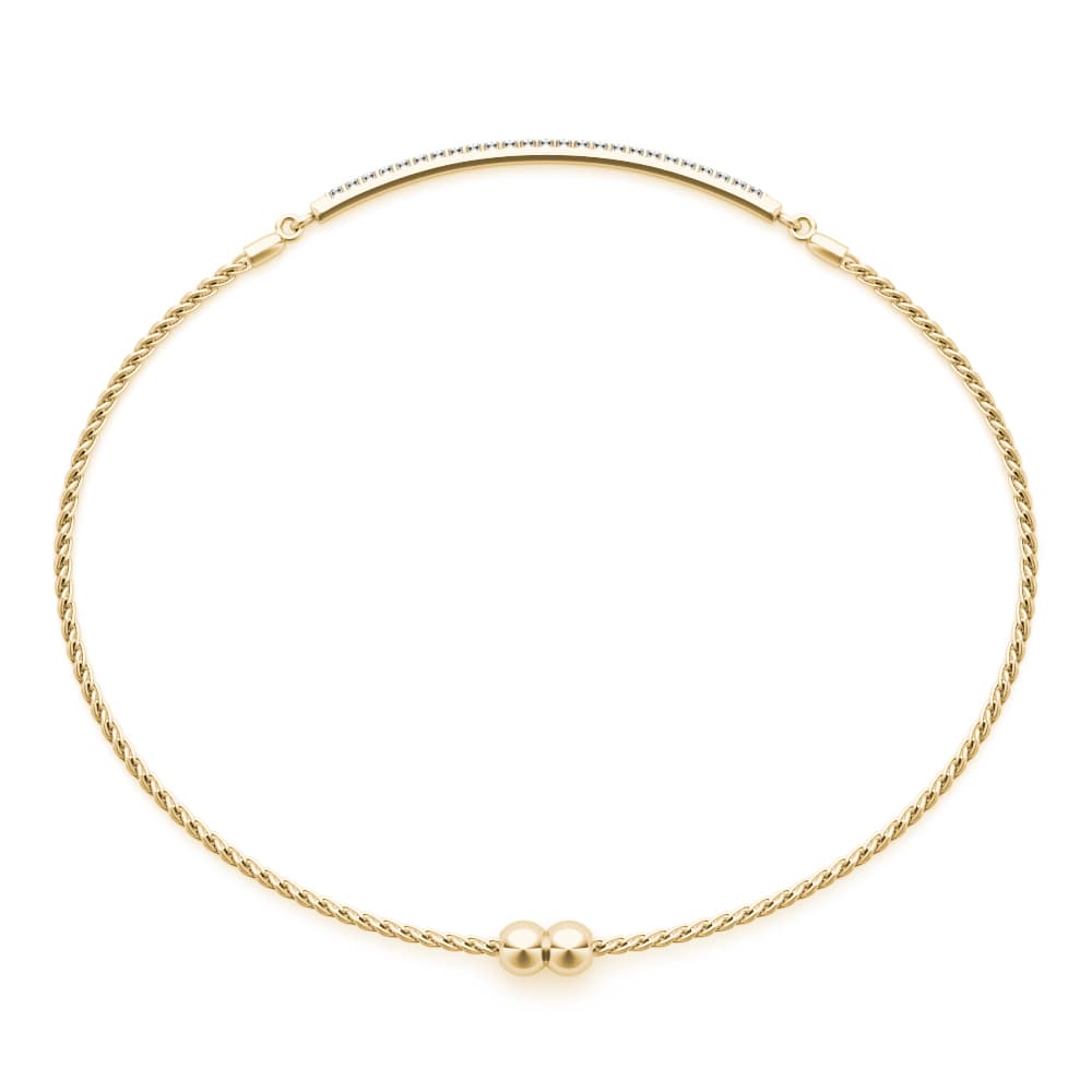 Adjustable Single Row Bracelet (1/4 ct. tw.), Top view in yellow gold