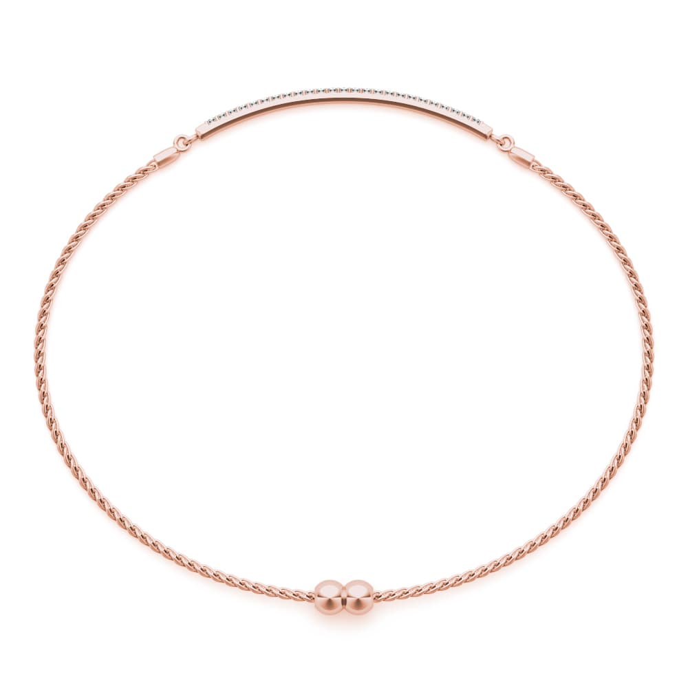 Adjustable Single Row Bracelet (1/4 ct. tw.), Top view in rose gold