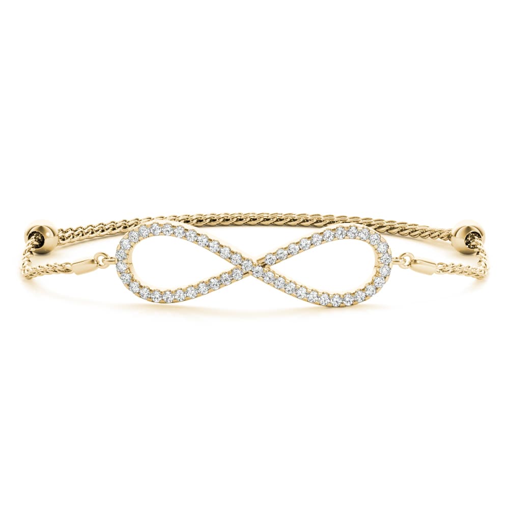Infinity Style Bracelet (1/2 ct. tw.), Front view in yellow gold