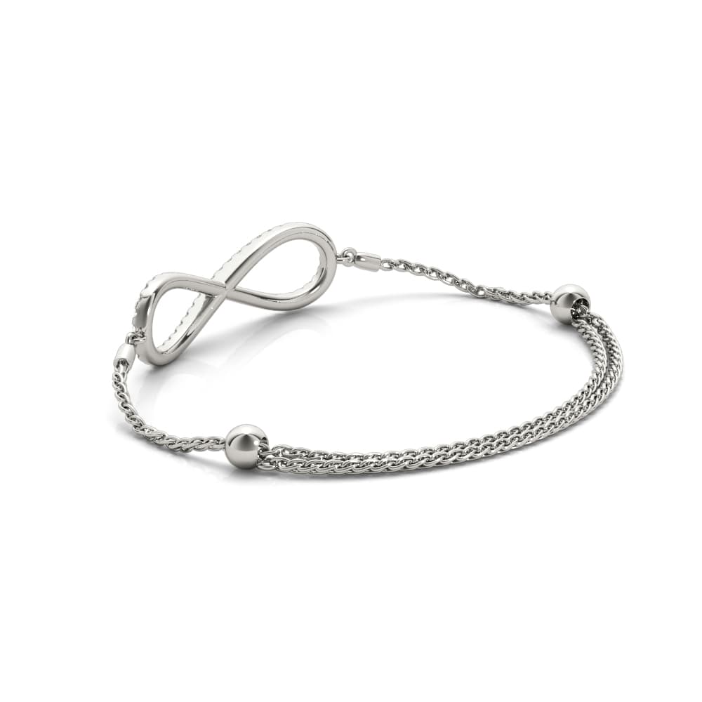 Infinity Style Bracelet (1/2 ct. tw.), On hand view in white gold or platinum